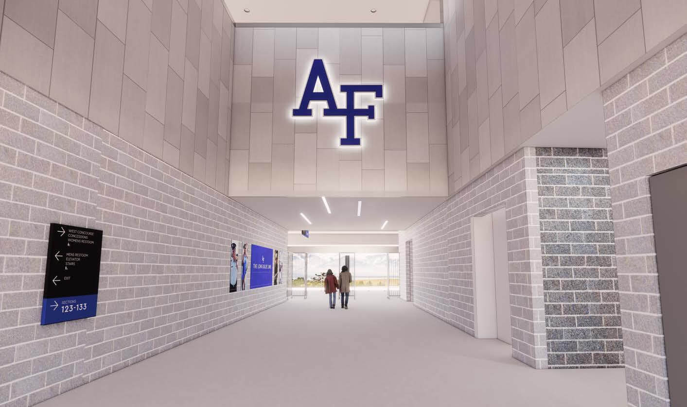 Falcon Stadium renovation, Air Force Academy, stadium design, donor recognition, sports branding, wayfinding design, immersive fan experience, stadium modernization, football and lacrosse integration, architectural heritage