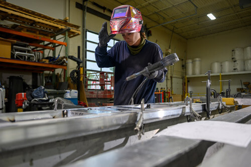 woman welding